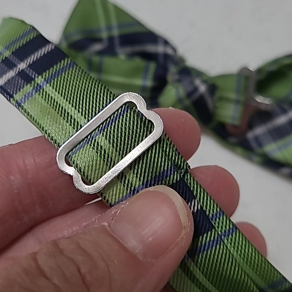 Stylish Green and Blue Plaid Kids Bow Tie